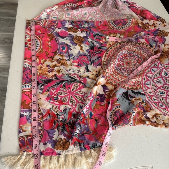 Umgee Kimono Medallion Floral Tassle Coverup Cardigan Colorful Women’s Size 1XL - Picture 7 of 13
